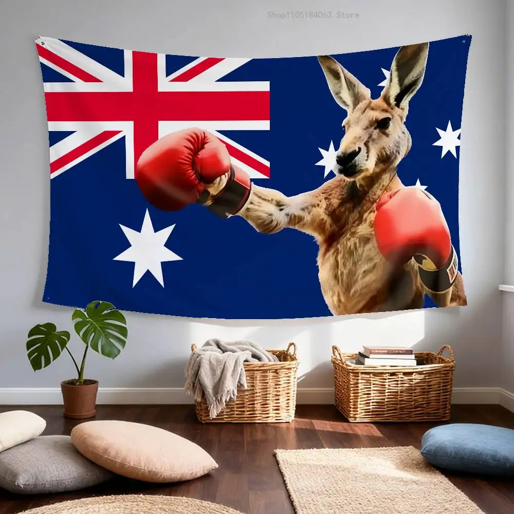 الملاكمة الكنغر جريئة أستراليا طباعة العلم نسيج راية لغرفة النوم في الهواء الطلق غرفة المعيشة مطعم بار جدار ديكور الطرف