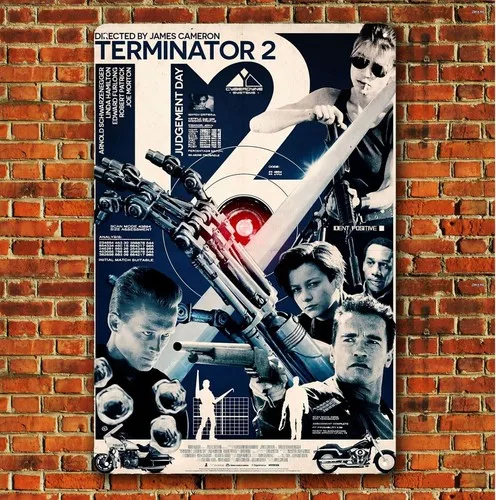Terminator 2 Judgement Day Movie Metal Poster Tin Sign 20x30