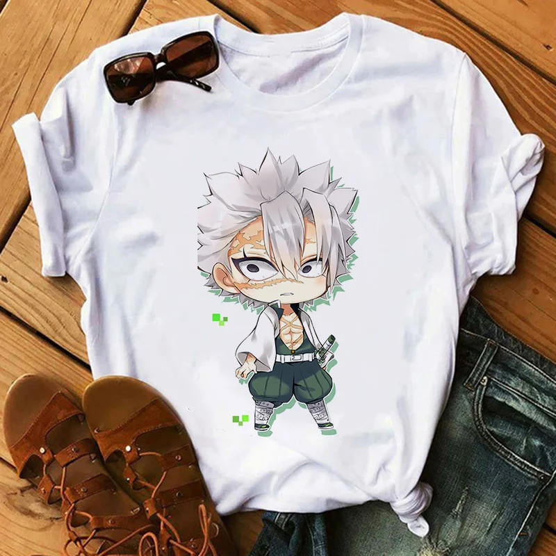 Kimetsu No Yaiba Kamado Nezuko T-Shirt con stampa grafica donna Harajuku estetica bianca top Tshirt stile giapponese maglietta femminile