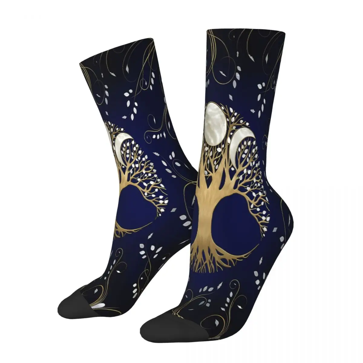 Tree Of Life Viking Triple Moon Goddess Socks Male Mens Women Autumn Stockings Harajuku