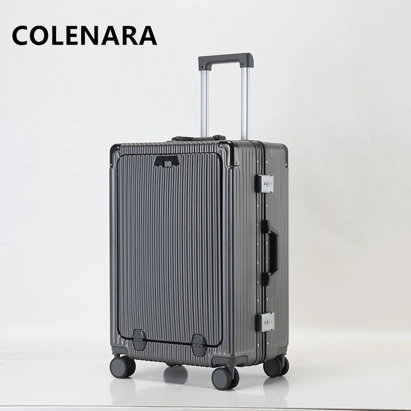 Colenara กระเป๋าเดินทางผู้ชาย, กระเป๋าขึ้นเครื่อง20นิ้วกระเป๋าล้อลากความจุขนาดใหญ่24 "เคสแบบมีล้อลากโครงสร้างอะลูมิเนียม