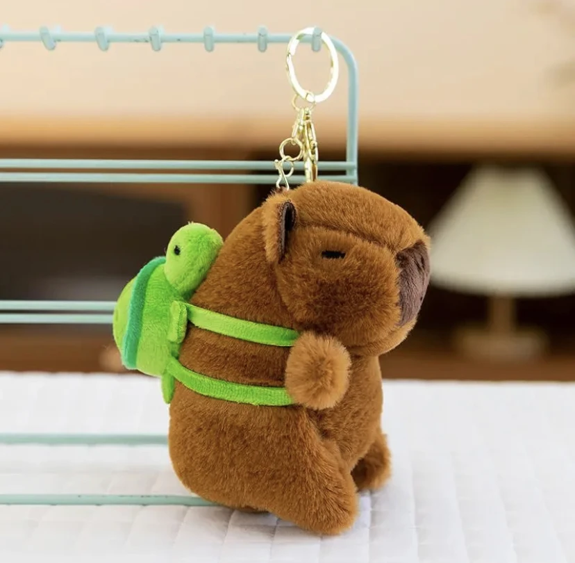 Capybara Plush Keychain Capybara Stuffed Animals Toy Pendant For Graduation Gifts Exchange Birthday Party(2pcs)