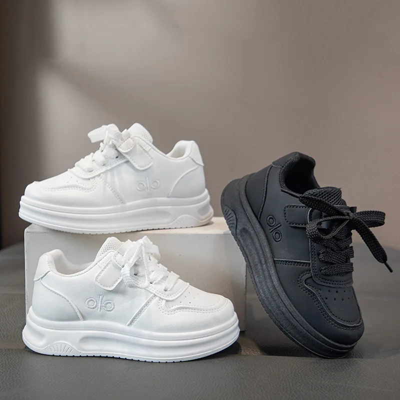 New Shoe Children Low-Top Casual Sneakers New Fall Styles Non-Slip Soft Sole Simple Breathable Everyday Sporty Flats for Kids