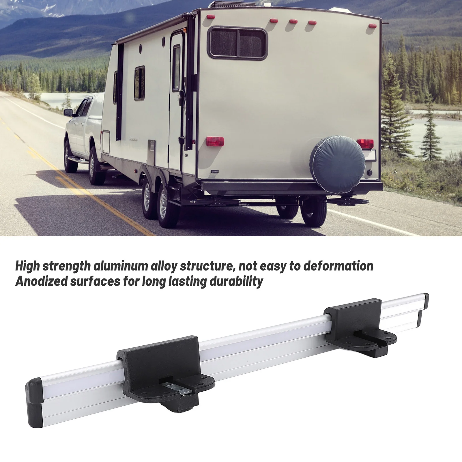 

RV Table Rail Stable Support 20in Removable RV Table Wall Mount Bracket Aluminum Alloy with 27 Fixing Screw for Motorhome