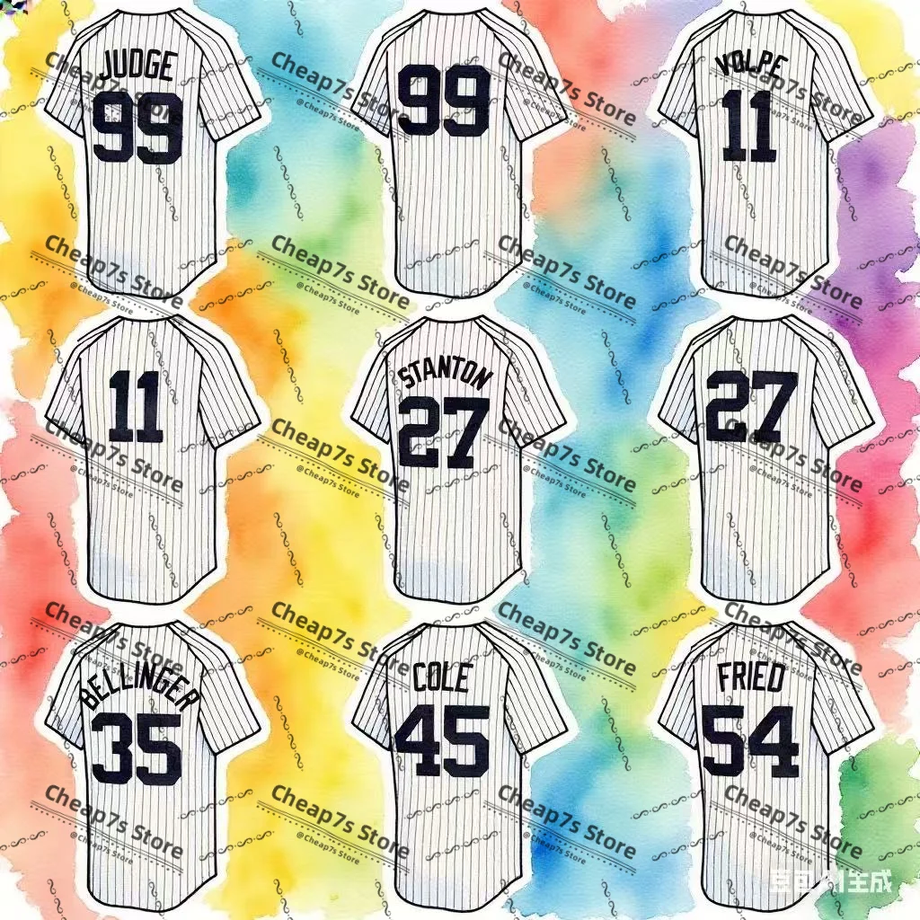 

Custom White Stitched Aaron Judge Derek Jeter Anthony Volpe New York American Baseball Jersey