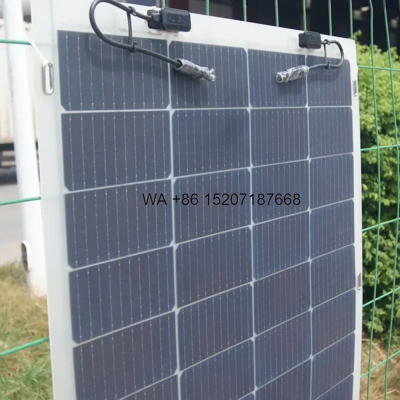 Wmwmnu 100W Flexible Solar Panel 18V Monocrystalline Semi-Flexible PV Module for RV Boat Marine Roof Camping Battery Charger