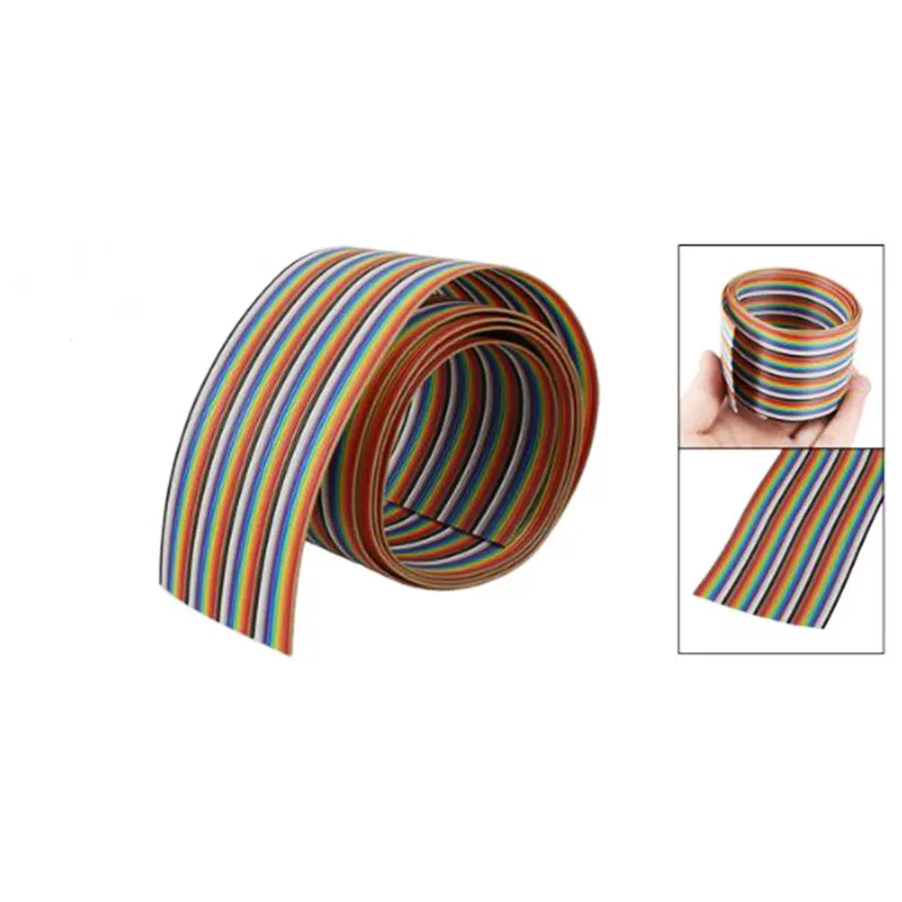 40 Pin Colorful Flexible Flat Cable 1M Long 2 Inch Wide Reinforced Stiffened Ends Suitable for Laptops Digital Cameras LCD Tvs