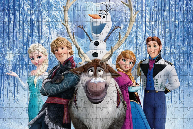 Disney Princess Frozen Snow Sisters Jigsaw Puzzle Fashion Diy Gift Nursery Home Decor Game Toys 1000 Pieces Paper Puzzles Murals