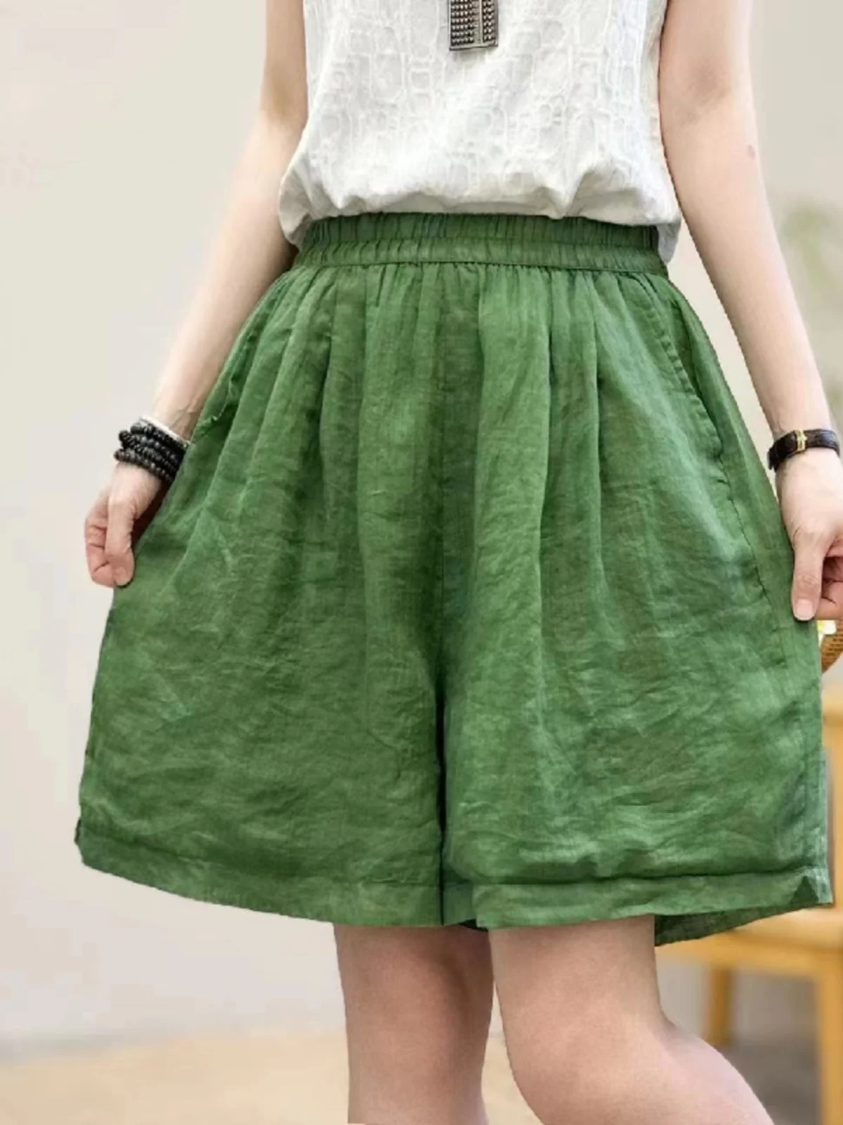 

Loose Cotton Linen orts High Waist Slimming Casual Pants Women's plus Size Straight Leg Summer Faion High Waist Pants