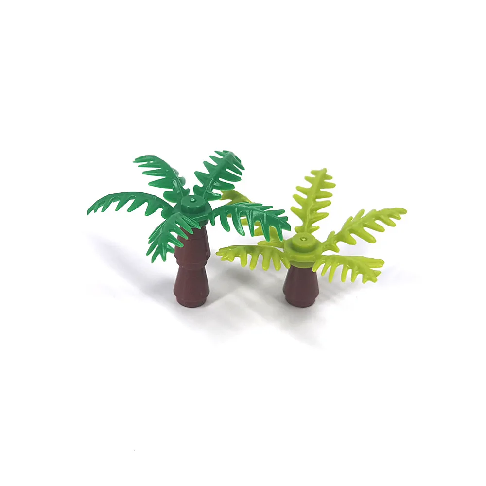 MOC 10PCS Beach Shaped Palm Tree Building Blocks Rainforest Jungle Coconut Educational Particle Assemble DIY Toys Children Gifts