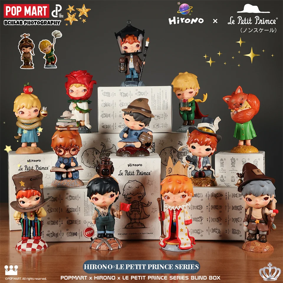 Pop Mart Genuine Hirono Le Petit Prince Series Anime Figures Cute Aviator Collectible Toys King Model Figures Room Decorated