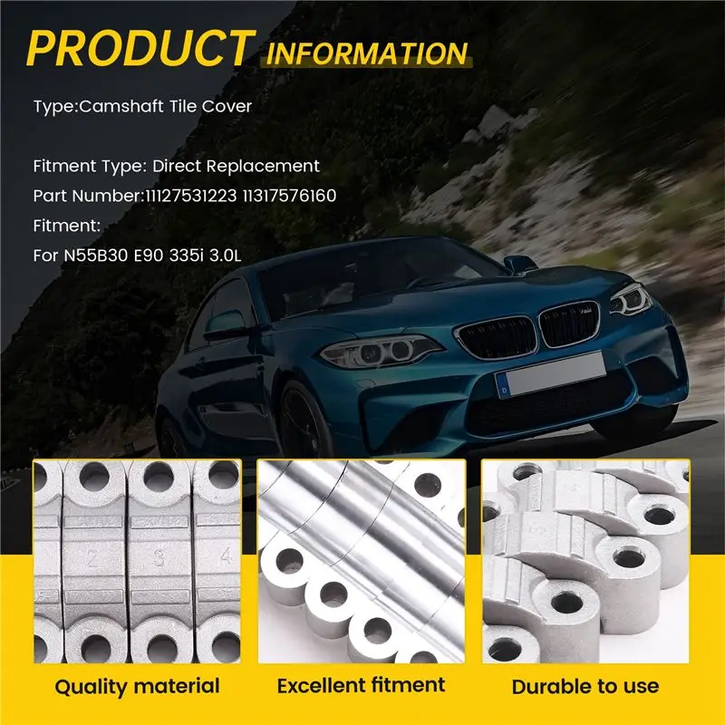 Reliable-11317576160 Intake Camshaft Rod Bearing Cap Camshaft Tile Cover For BMW N55 B30 E90 335I 3.0L 11127531223 Tile Cover