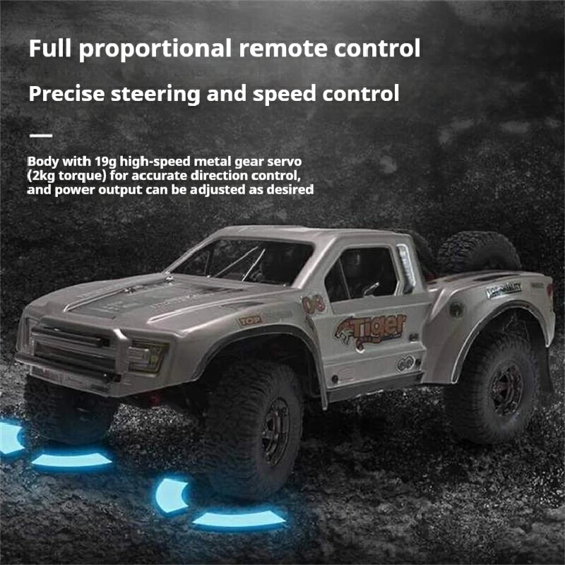 شاحنة FY08 PRO RC Desert Short Course - تحكم كامل النطاق، 55 كم/ساعة، مقياس 1:12، بدون فرش