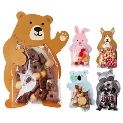 10pcs/lot Animal Cute Gift Bags Candy Bags Baby Shower Birthday Party Cookie Bags Bear Candy Box Greeting Cards Popular Rabbit