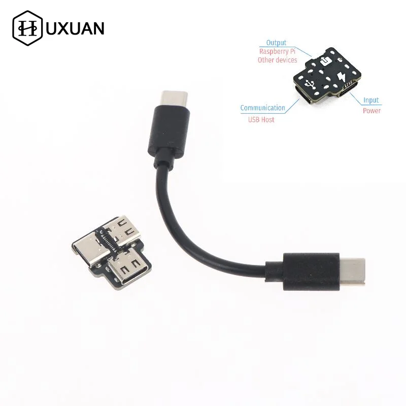 Type C 1 to 2 USB Power Splitter Module Dual Port Adapter Stable Power and Data Transfer for Smart Devices in Car or Home