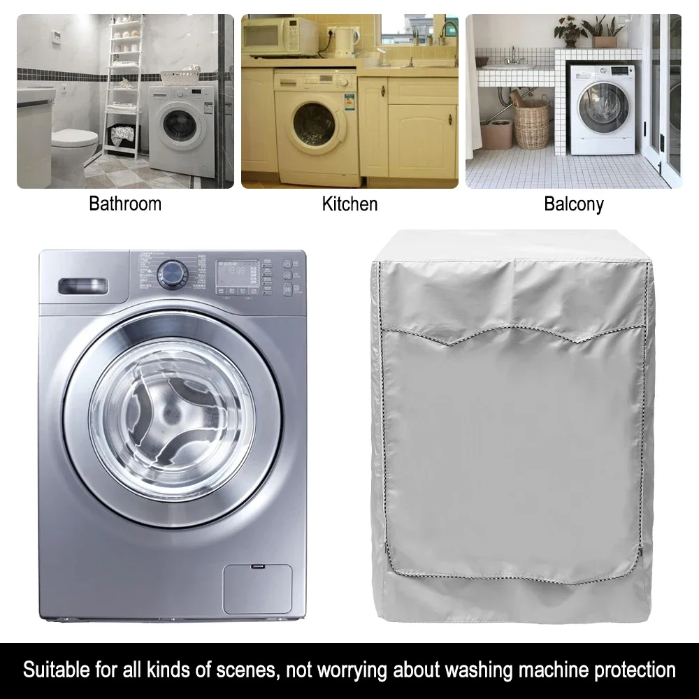 Drum Washing Machine Cover Waterproof Full shading Sunscreen Roller Dust Proof Cover for Front Load Wash Dryer Protector