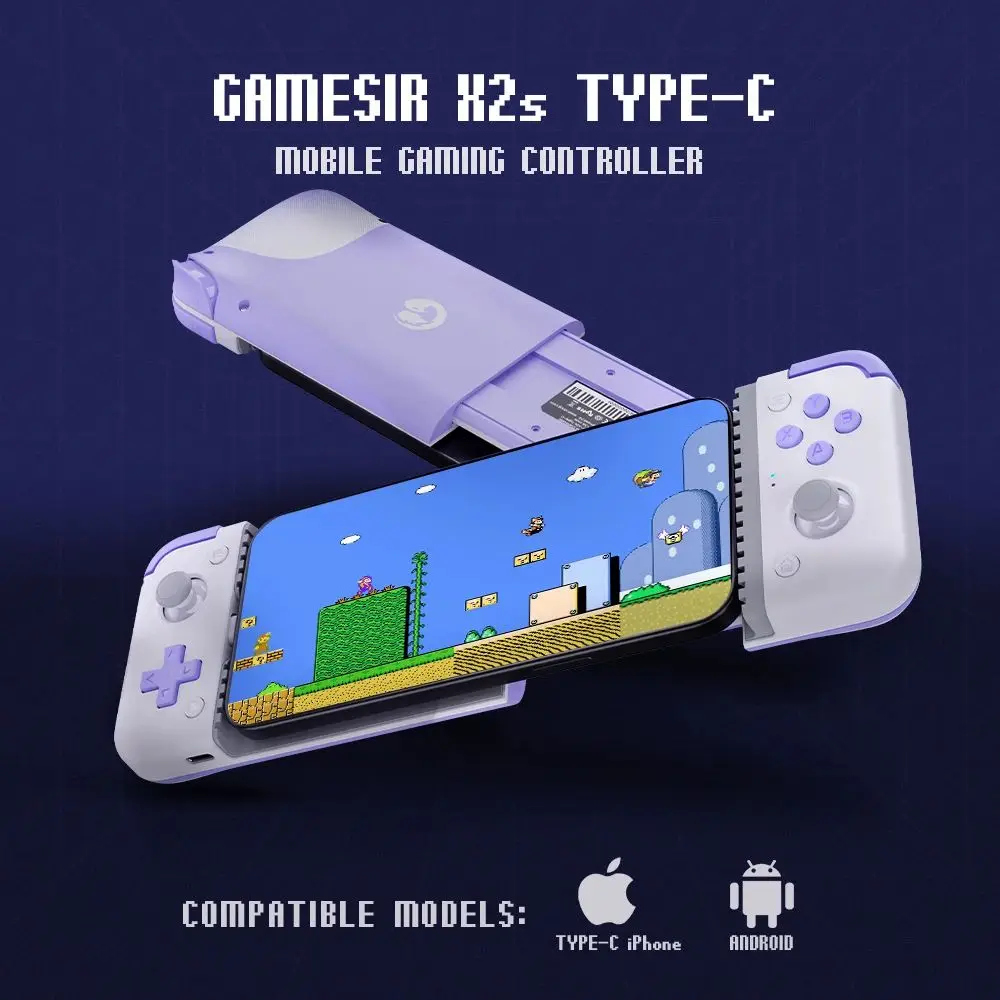 Gamesir x2s ゲーマーの携帯電話コントローラー,ホール効果のあるモバイルコントローラー,iPhoneコントローラー,AndroidタイプC,クラウド