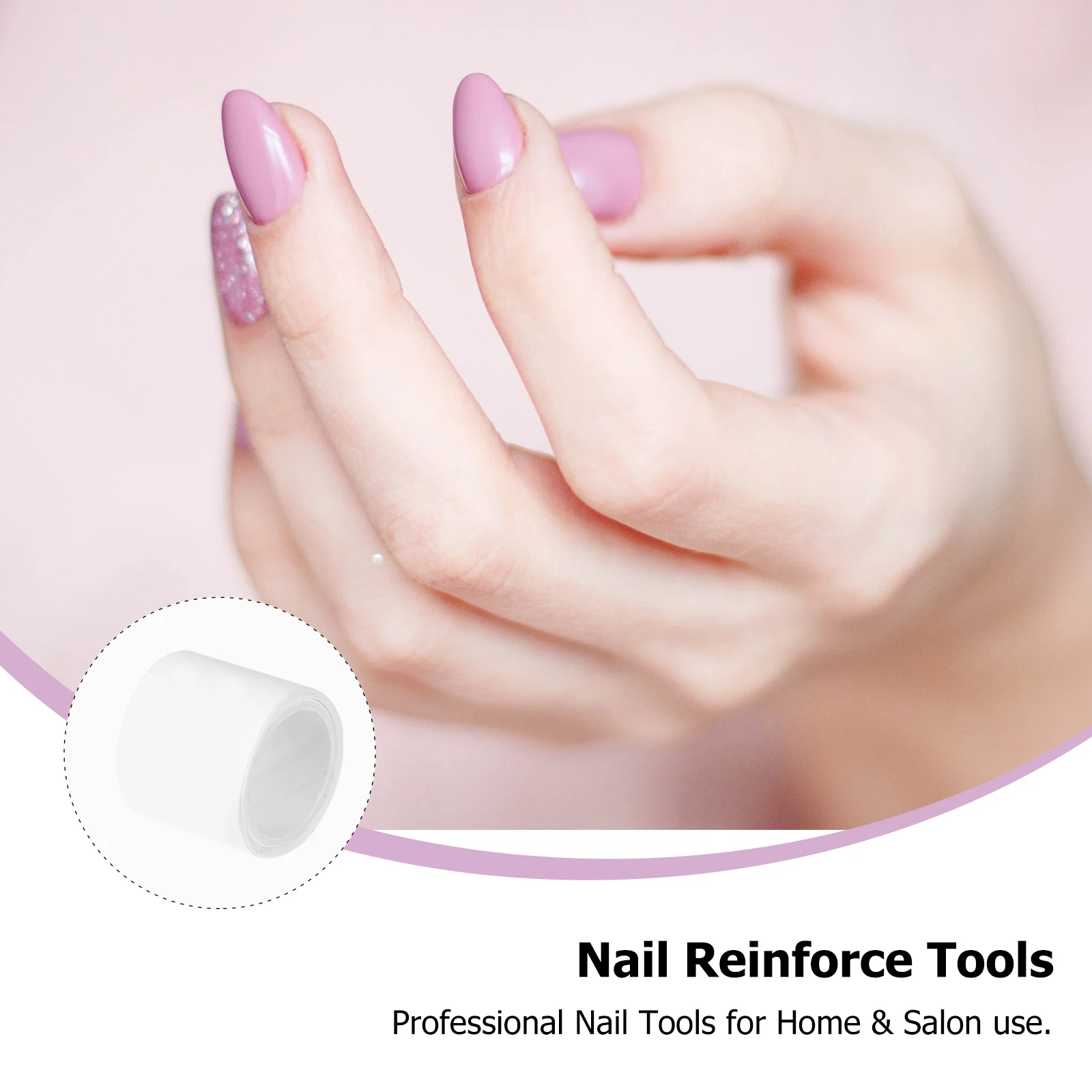 ذاتية اللصق الحرير يلتف حامي تعزيز أدوات لصالون المنزل استخدام مسمار الفن اكسسوارات الألياف الزجاجية مسمار التفاف أطقم