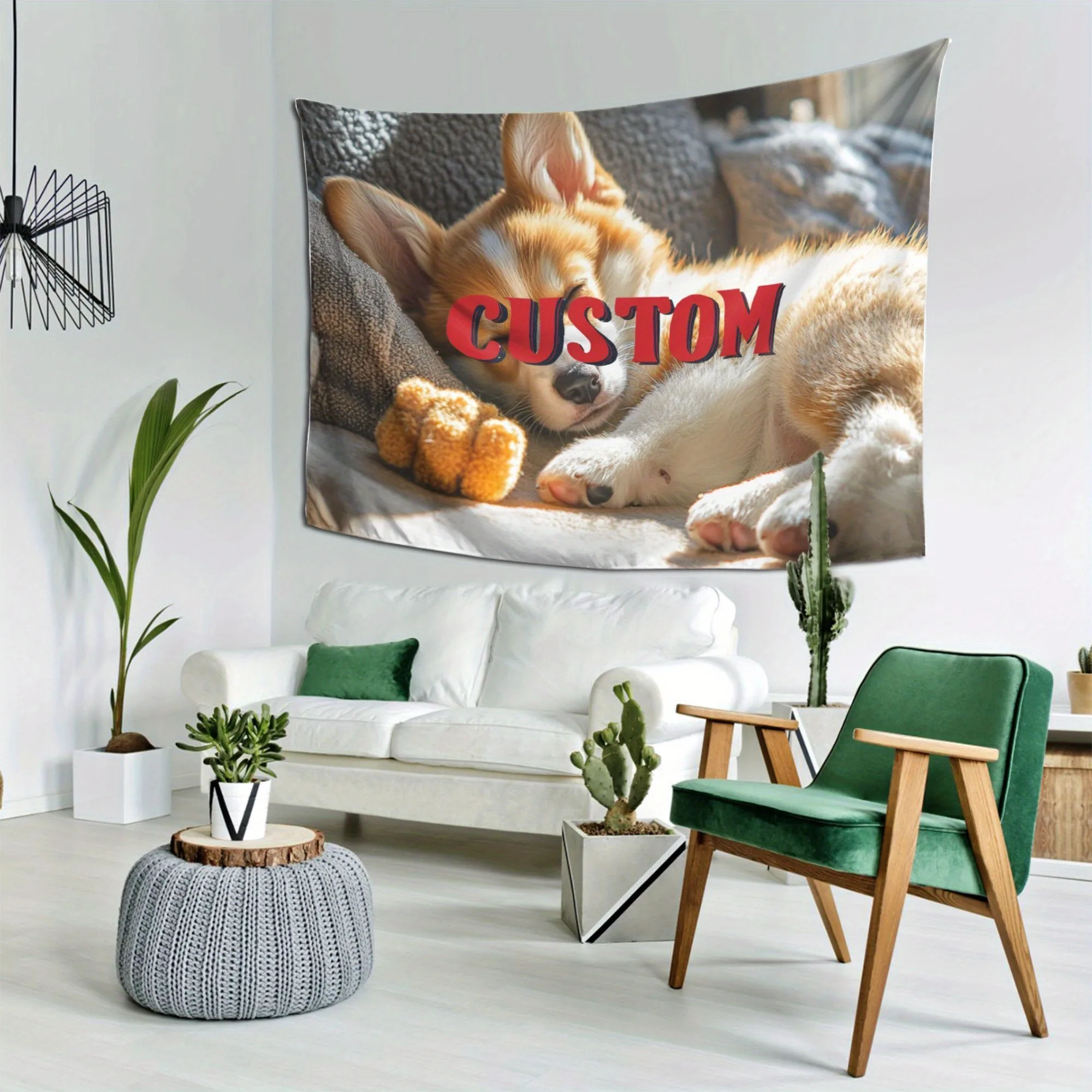 1Pc Personalized picture tapestry, suitable for wall decoration during weddings, family gatherings, and Christmas period