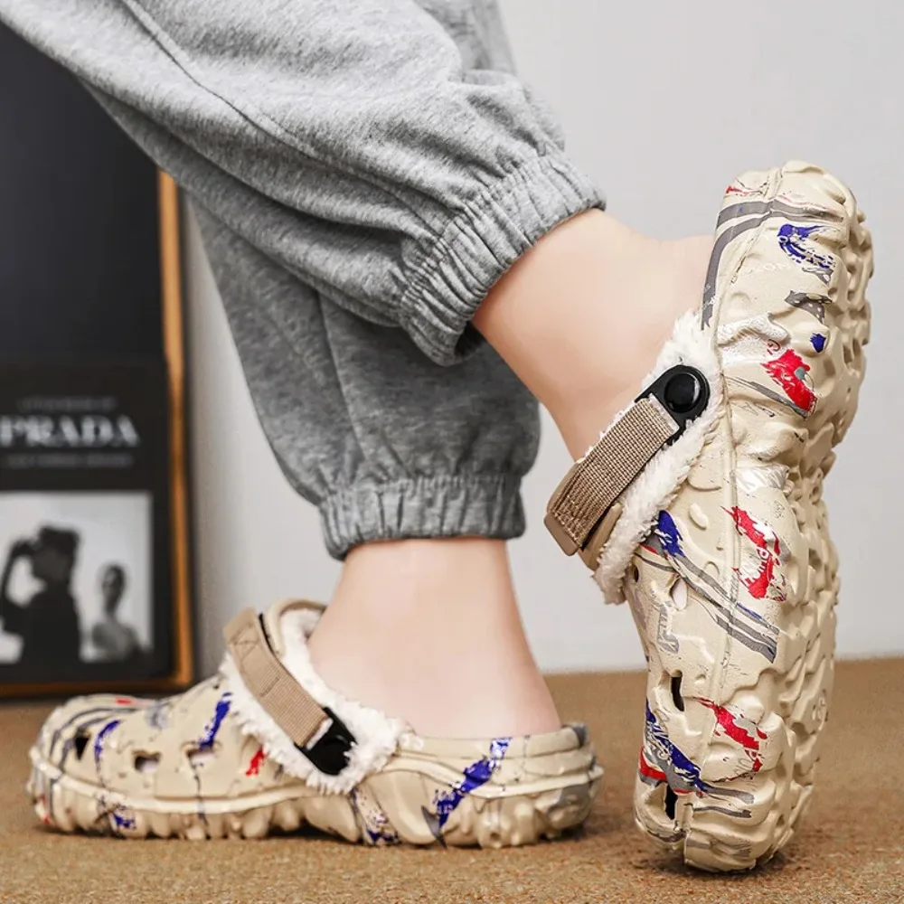 2026 Winter New Men's Slippers Thick Sole Outdoor Beach Shoes Comfortable Men Garden Clogs Shoes Men Women Big Size Sandals - view 2