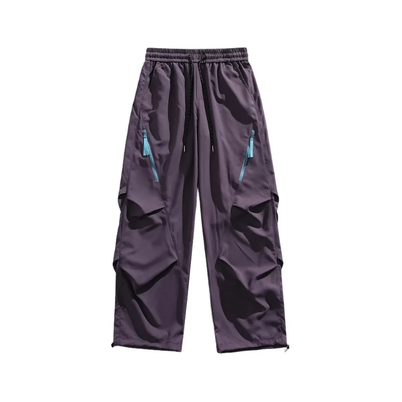 Summer American-style Functional Stretch Outdoor Paratrooper Pants for Couples Trendy Ice-feel Quick-drying Down Pants for Men,