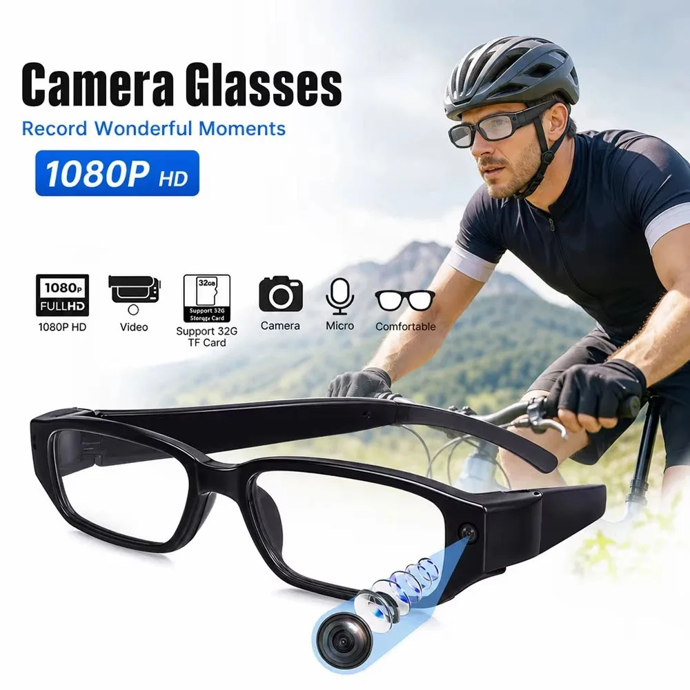 KEBIDUMEI Smart Glasses 1080P Cycling Glasses  Camera Video Recording Sunglasses Camcorder for Outdoor Sports Vlog