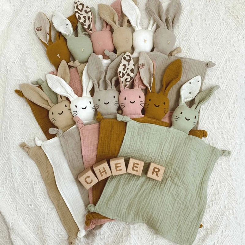 

Baby Soothe Blanket Rabbit for Doll Appease Towel Comfort Sleeping Cuddling Toy Soft Gauze Bibs Teether Burp Cloth