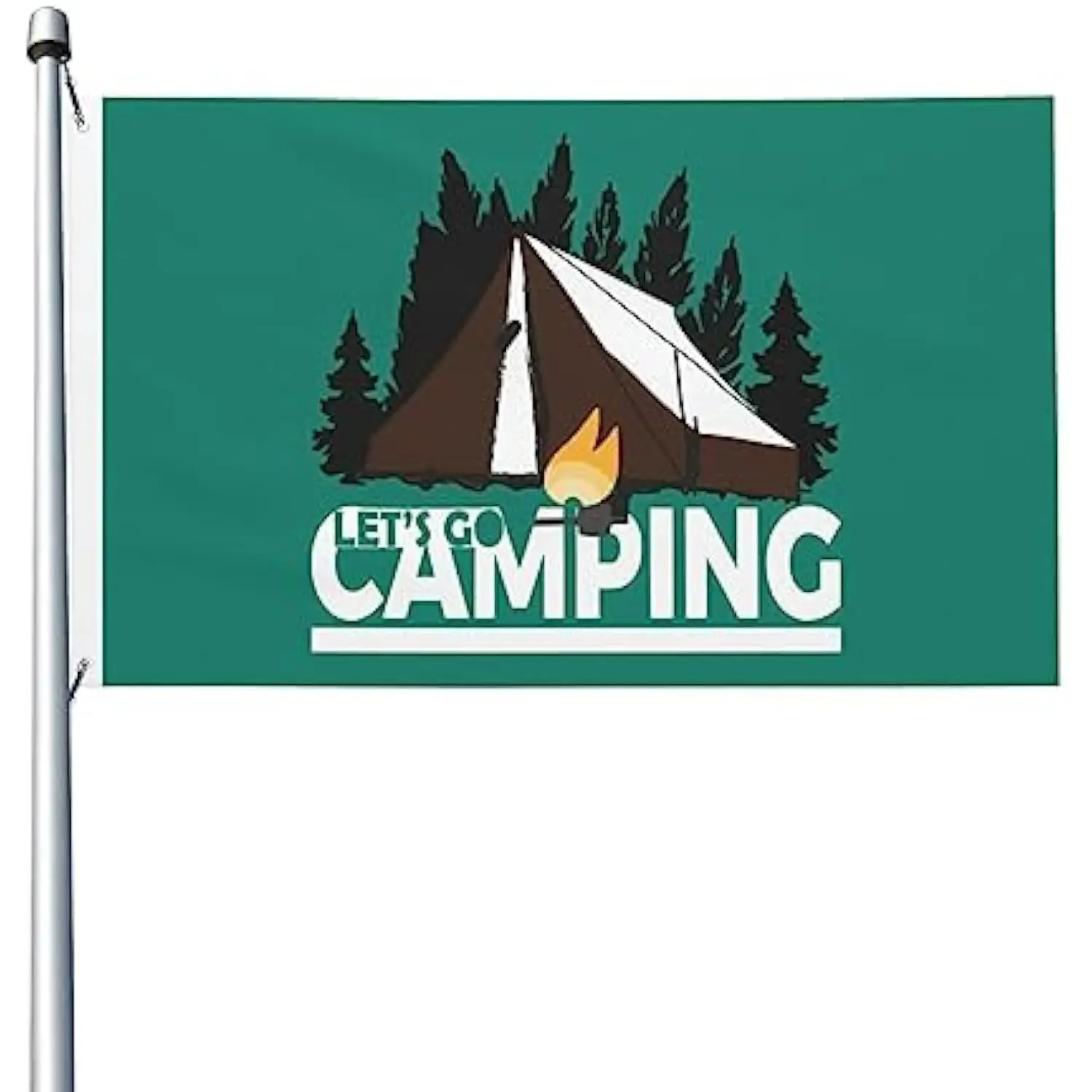 Let's Go Camping Flag Durable Outdoor Decorative Flag Single-sided Printing Patio Banner 3x5FT 4x6FT