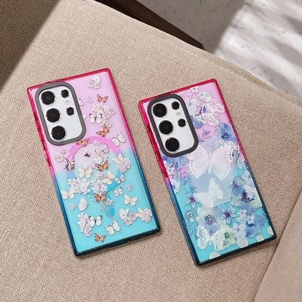 Магнитный чехол с красочной рамкой для Samsung Galaxy S22 Ultra S23 Ultra S24 S25 Ultra S24 + защитный чехол Plus