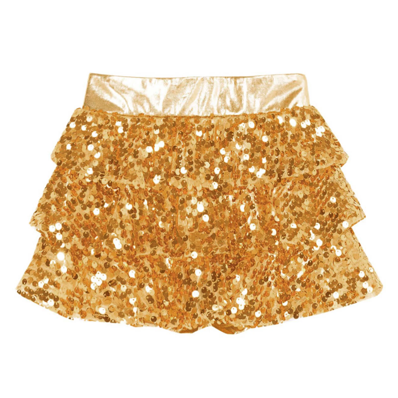 أطفال بنات لامعة الترتر الجاز الهيب هوب ملابس الرقص بلا أكمام المحاصيل القمم مع مطوي التنانير مجموعة تي شيرتات قصيرة للأطفال ديسكو حفلة Dancewear #5