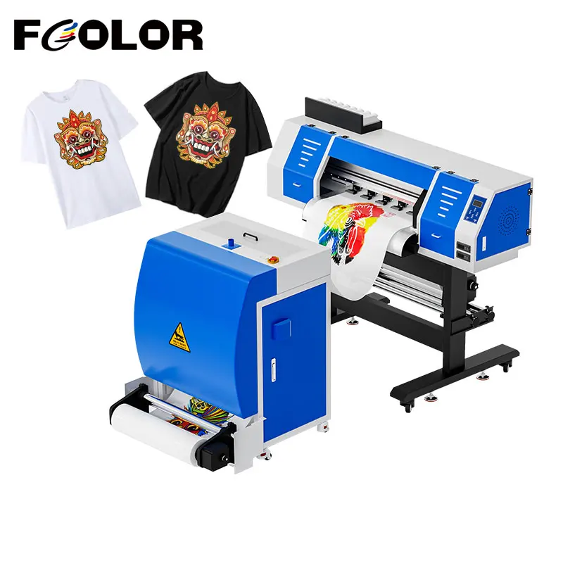 Fcolor 60cm A1 DTF Printer Dual XP600 Print head Business DTF Printer with DTF Powder Shaker Machine for T shirt Textile