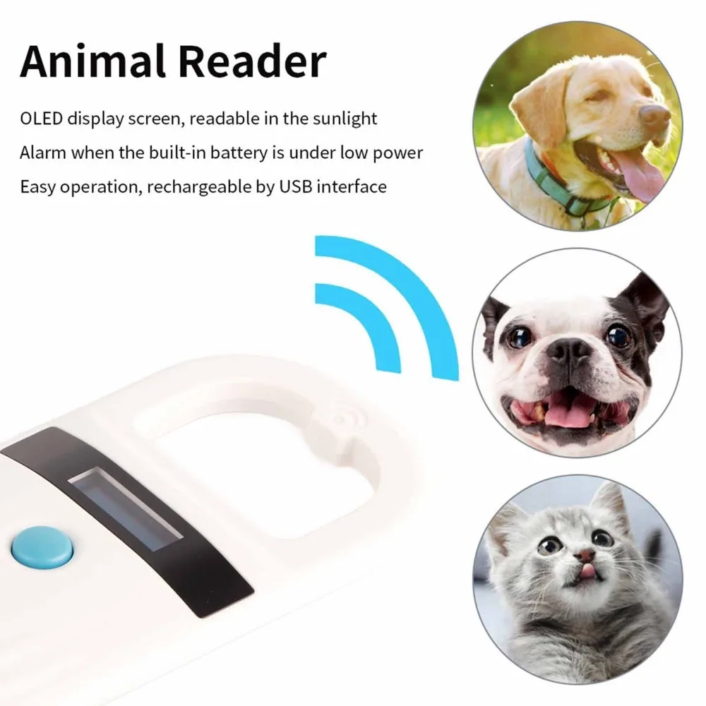 134.2Khz Frequency Animal RFID Reader FDX-B FDX-A USB Bluetooth Handheld Tag Reader Rechargeable Battery Iso11784/5 Compatible
