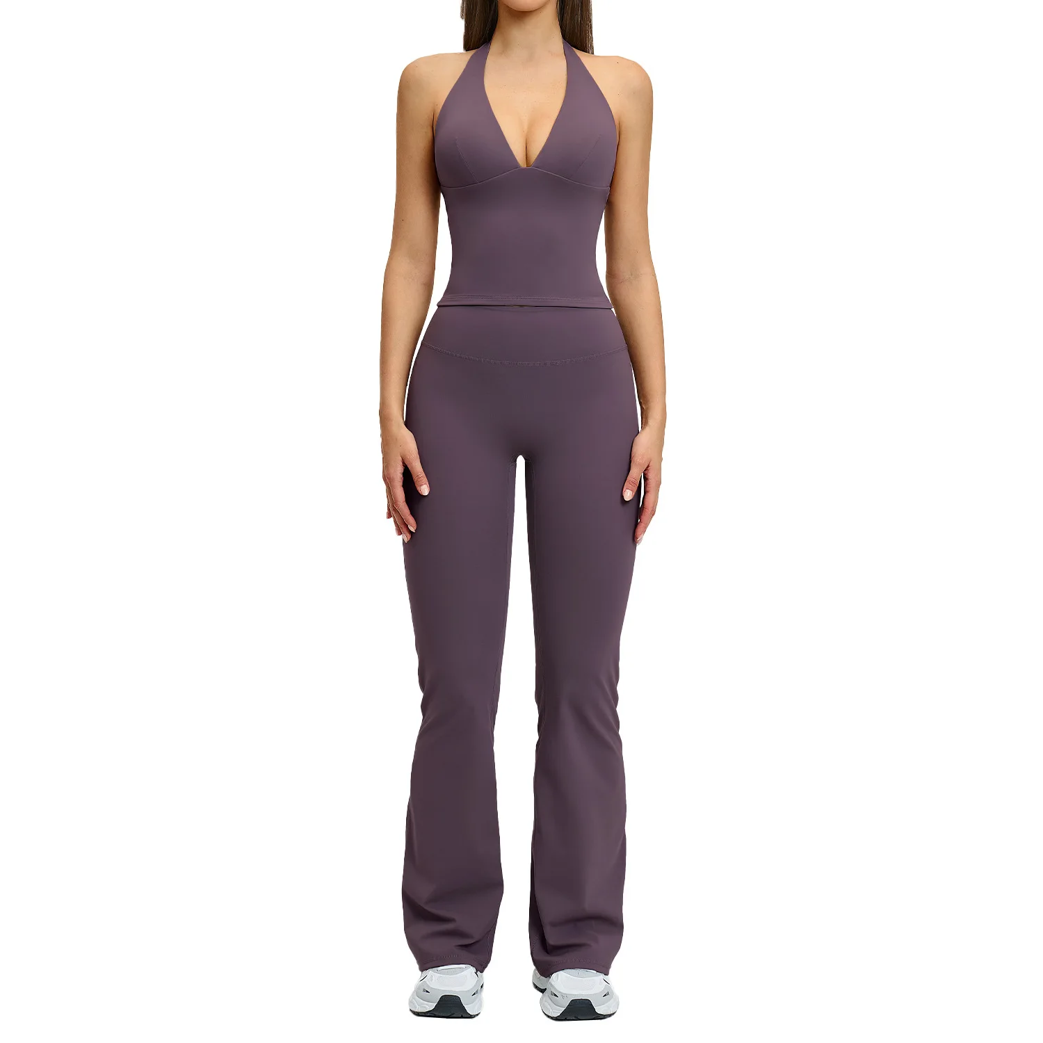 

Maxdutti Shaved Micro La Yoga Set European And American Sports Running Fitness Set Neck Hanging Beauty Back Yoga Dress