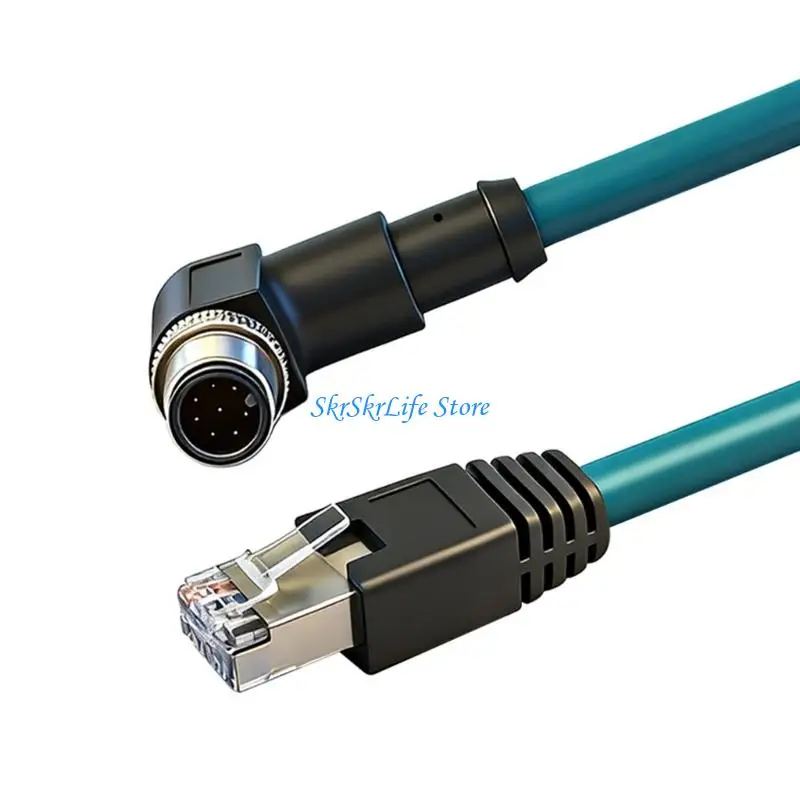 E65E Fast Speed 8Pin to RJ45 Connector Cable for Industrial 8Pin Encoding to Shielding RJ45 Ethernet Cable Industrial