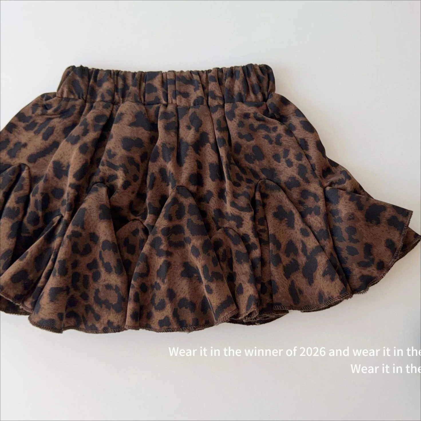 Girls Skirt 2026 Autumn and Winter New Childrens Clothing Girl Baby Temperament Chiffon Lotus Edge Leopard Print Short Skirt
