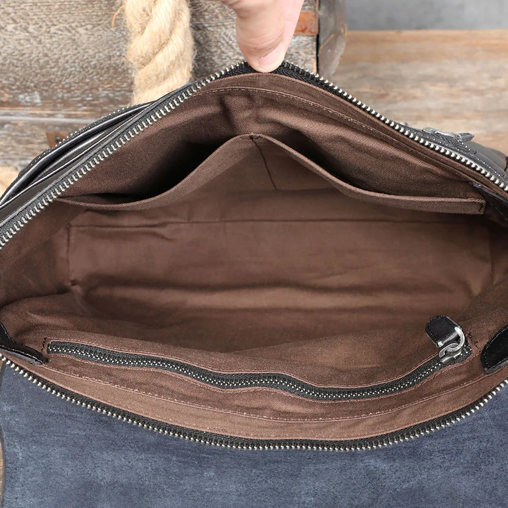 S.WORKER Echtleder Herren-Umhängetasche, Crossbody-Taschen, einfache Messenger-Taschen, Rindsledertasche, pflanzlich gegerbte Mode, lässig. – Detail 22