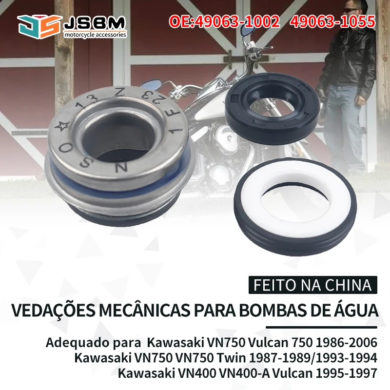 Kit de vedação mecânica de bomba de água JSBM para Kawasaki VN400 VN750 VN800 VN1500 VN1600 Vulcan Classic Drifter Mean Streak Nomad Twin 49063-1002 49063-1055
