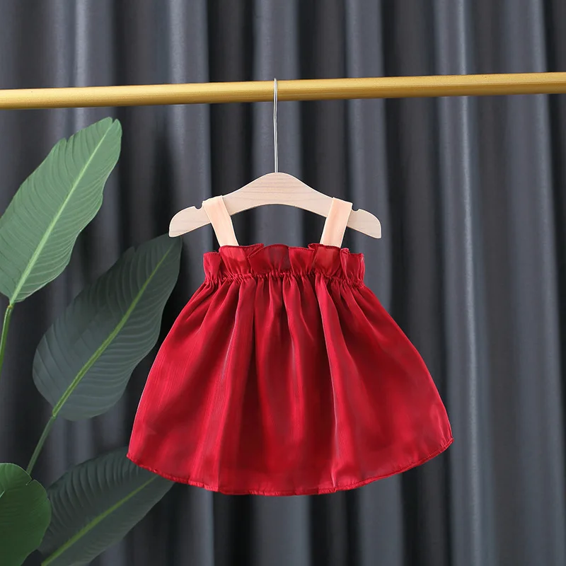 0 to 3 Years Old Baby Girl Bowknot Birthday Party Princess Evening Dress Children Clothes Sweet Suspenders Toddler Kids Costume