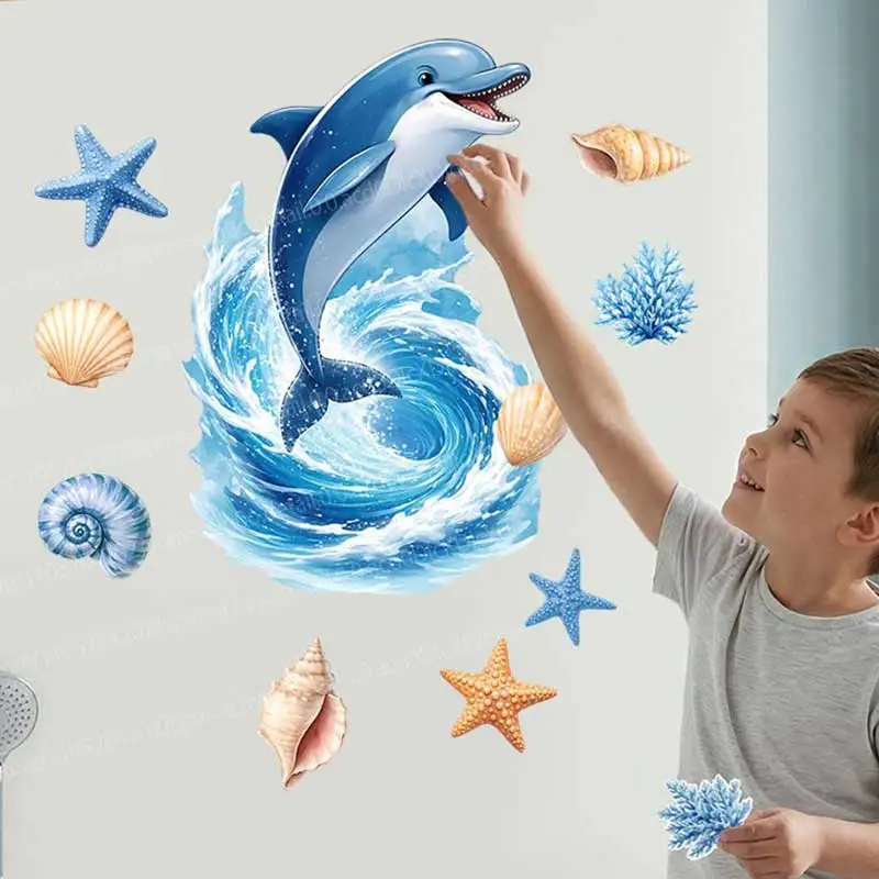 Underwater Animal World Wall Stickers for Kids' Living Room Sofa Background Decoration Art Decals Home Decor AA436
