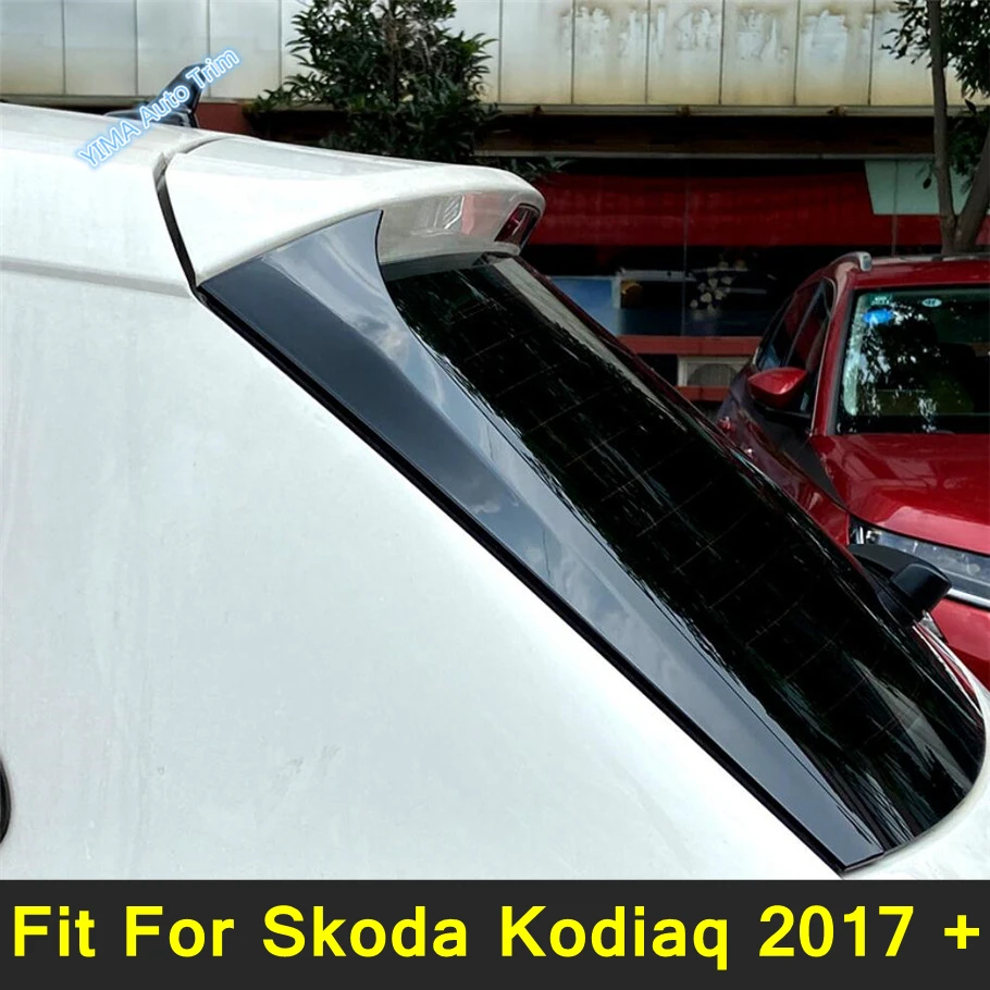 

Black Car Rear Window Spoiler Side Pillar Posts Cover Trim 2PCS Fit For Skoda Kodiaq 2017 - 2023 Plastic Exterior Accessories