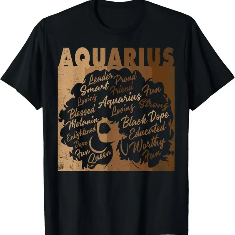 Aquarius Girl African American Women Melanin Birthday T Shirt