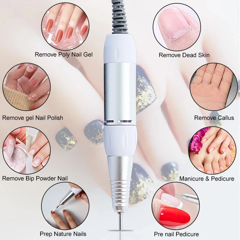 5 Pins PLUG Electric Nail Drill Machine Handle Handpiece Pedicure Replacement Pen Manicure Beauty Tool Accessory