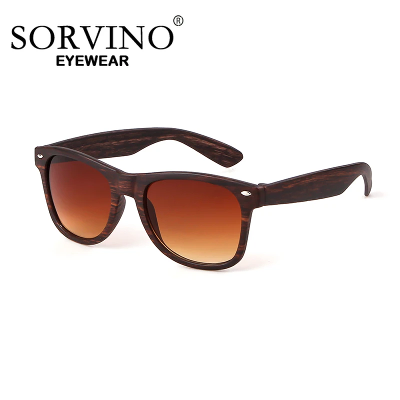 SORVINO Wood Grain Bamboo Sunglasses Men Women Classic Color Film Fashion UV400 Vintage Driving Sun Glasses Fishing Eyewear