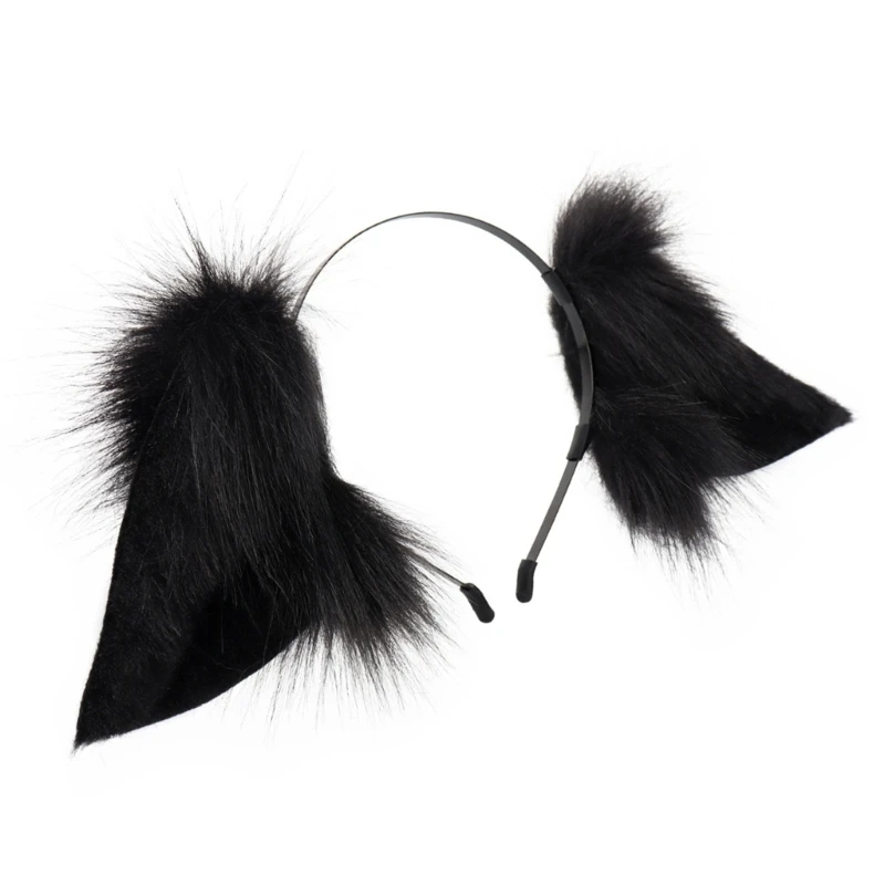 MXMB Gato Raposas Orelhas Headwear Longo Furs Orelhas Animal Orelhas Peludas Cabelo Hoop Halloween Cosplay