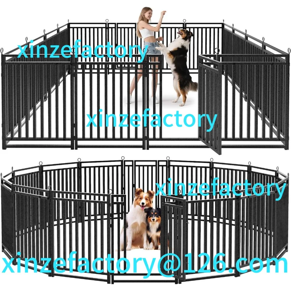 

Customizable Dog Fence Outdoor Indoor, 40" Inch Height 16 Panels Dog Playpen