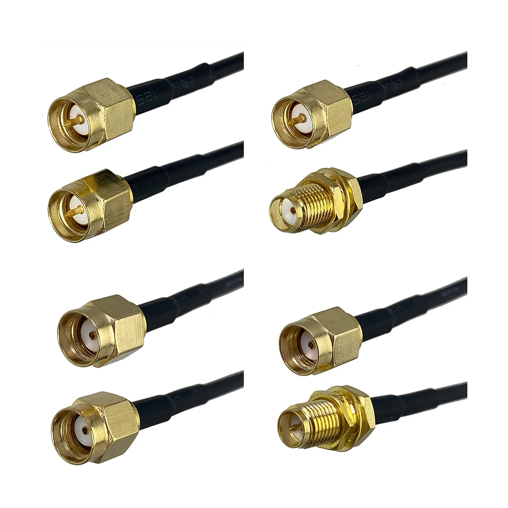 RG174 SMA RP SMA do SMA RP SMA Nakrętka męska i żeńska Złącze prosty i kątowe RF Kabel koncentryczny zworka pigtail 4 cale ~ 10FT