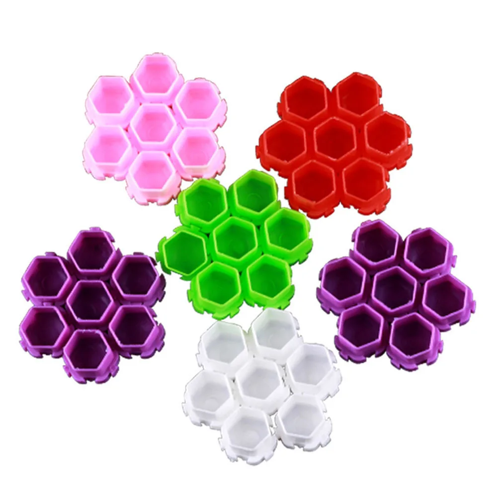 200 قطعة أكواب حبر الوشم على شكل قرص العسل أكواب صبغات بلاستيكية لا حاجة إلى رف ألوان محمول قابل للتكديس للرسم الفني الحرفية