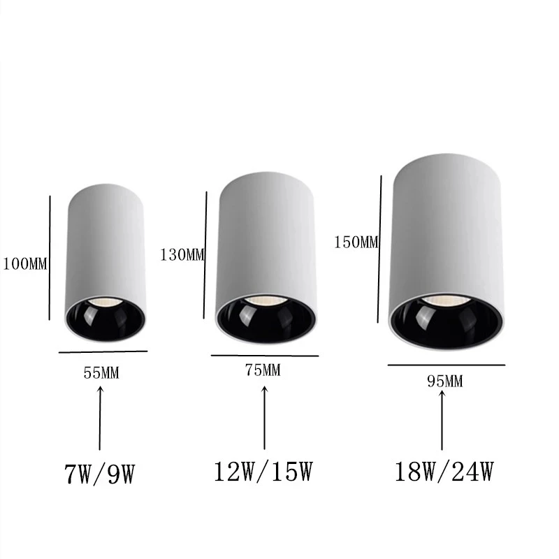 Surface Mounted LED Round COB Ceiling Bulbs Lamp Downlight 7W/9W12W/15W/18W 85-265V Warm / Cold White Home Lighting