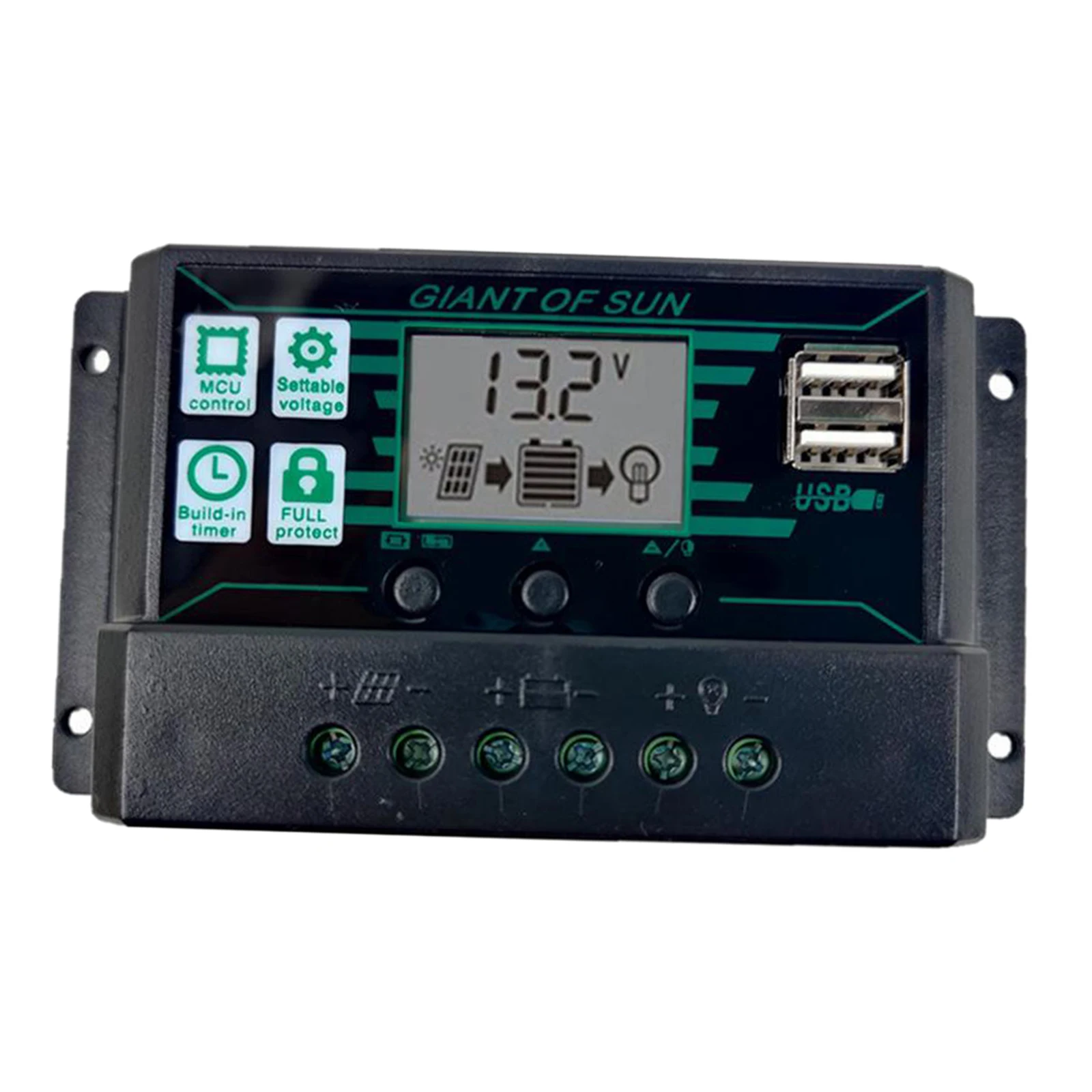 MPPT PWM Solar Panel Battery Regulator Controller 12V 24V 5V Dual USB