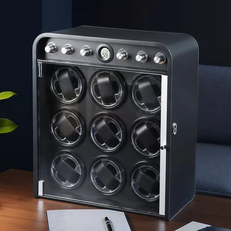 6 8 9 Slot Watch Winder with Lock Colorful LED Lights Watches Winders Automatic Winding Watch Box Silent Wrist Timepiece Winder